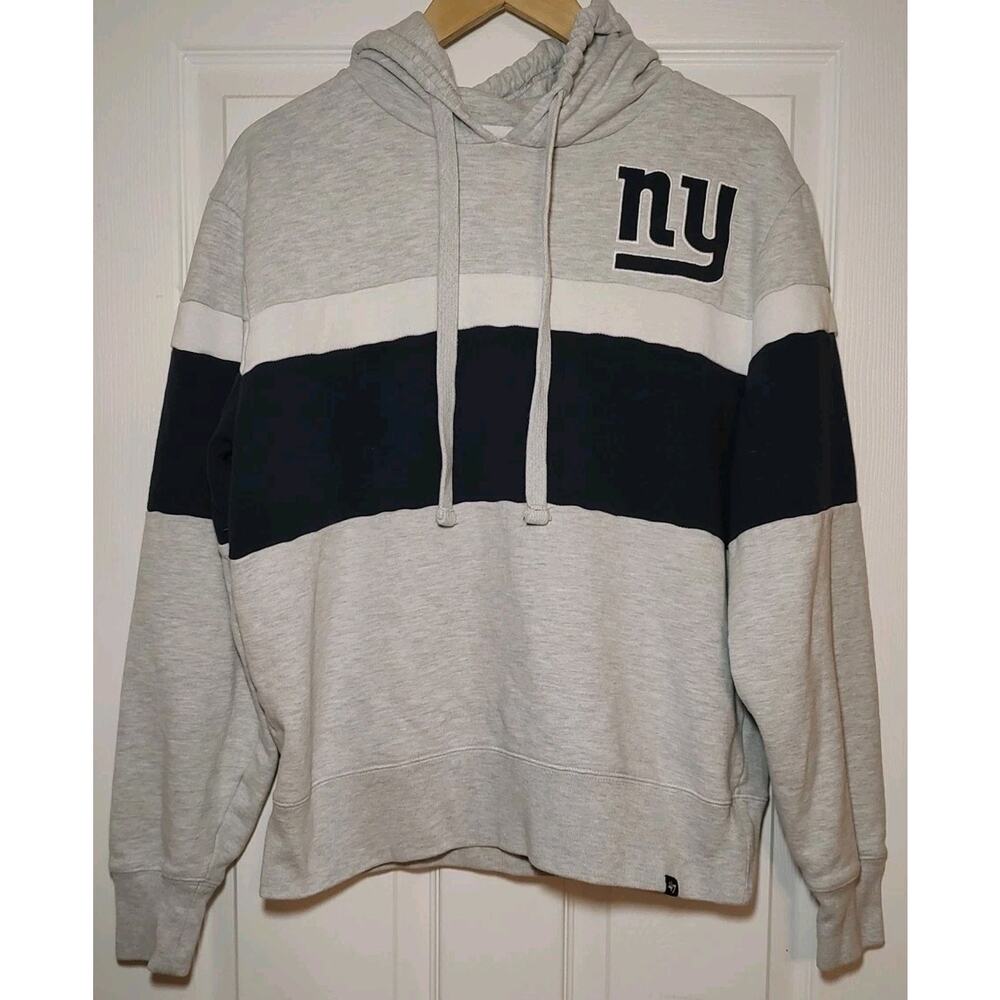 Men's '47 Heather Gray New York Giants Warren Pullover Hoodie - Medium